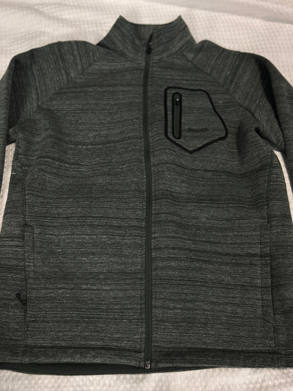 Avalanche Mens Lrg.Mid-Layer Dark Gray full Zip Jacket,New w/out tags!Perf cond!